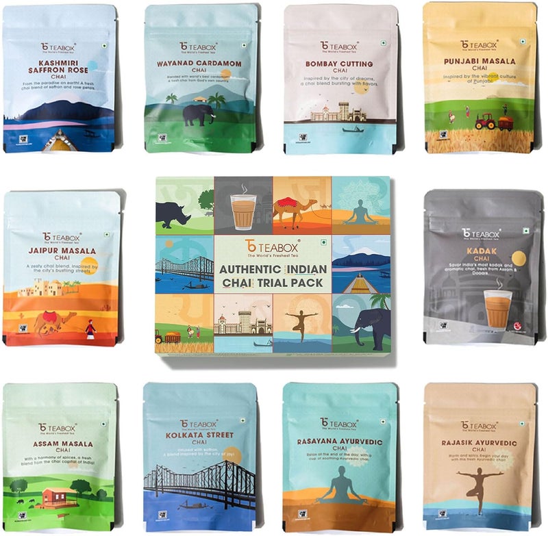 Teabox Premium Authentic Indian Spiced Chai Tea Trial Pack - 20 Exotic Varieties, 600g - Image 3